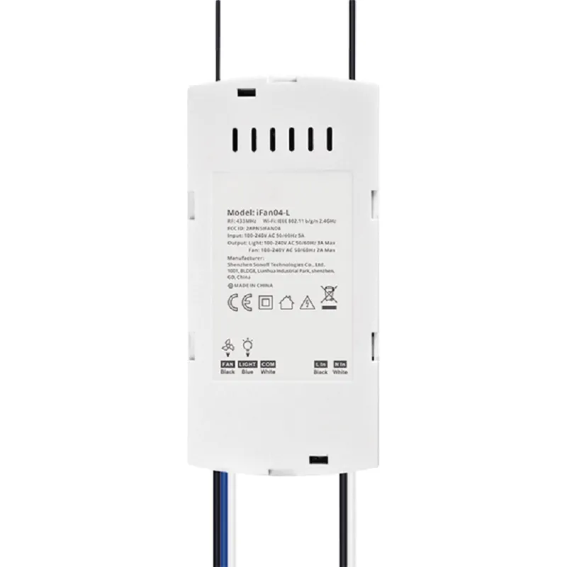 Comutator Wi-Fi inteligent alb pentru ventilator de tavan 5A 690W IFAN04 IFAN04-H