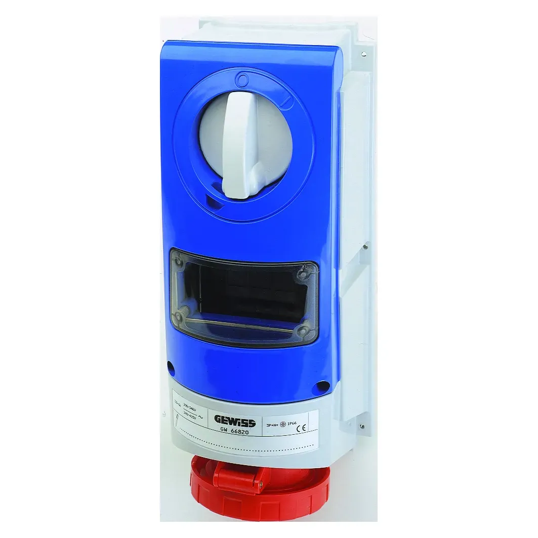 Priza Fixa Interblocata Verticala Fara Fund Pentru Utilizare Intensa Cu Baza De Sustinere A Combustibilului 3P+E 32A 380-415V-50/60Hz 6H IP66 Gewiss GW66819