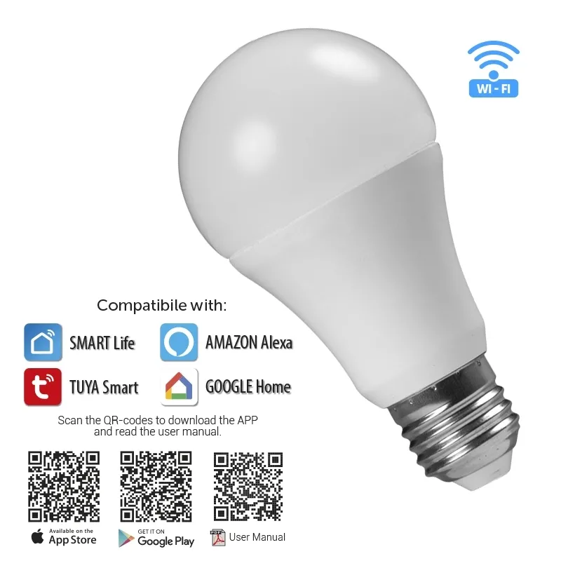 Bec inteligent LED, wi-fi, 8W, rgb+4200k, Ultralux, WFB827MC 