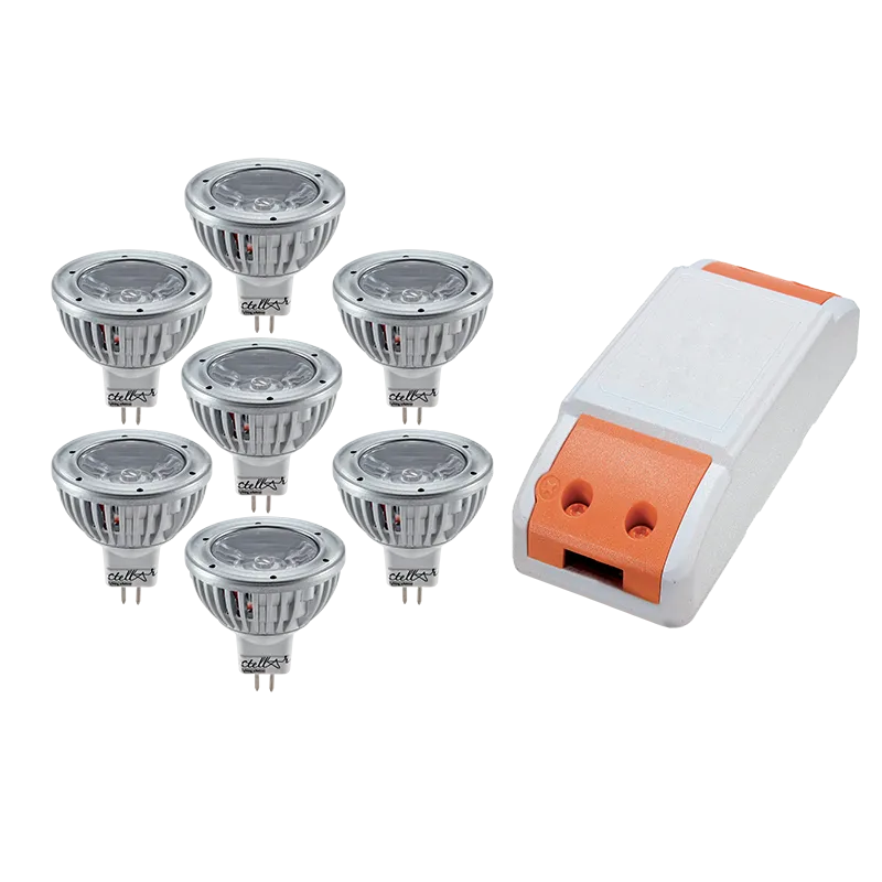 LED Driver 24W+ 7X LED1 3W 2700K MR16 Elmark 99SET7LED235